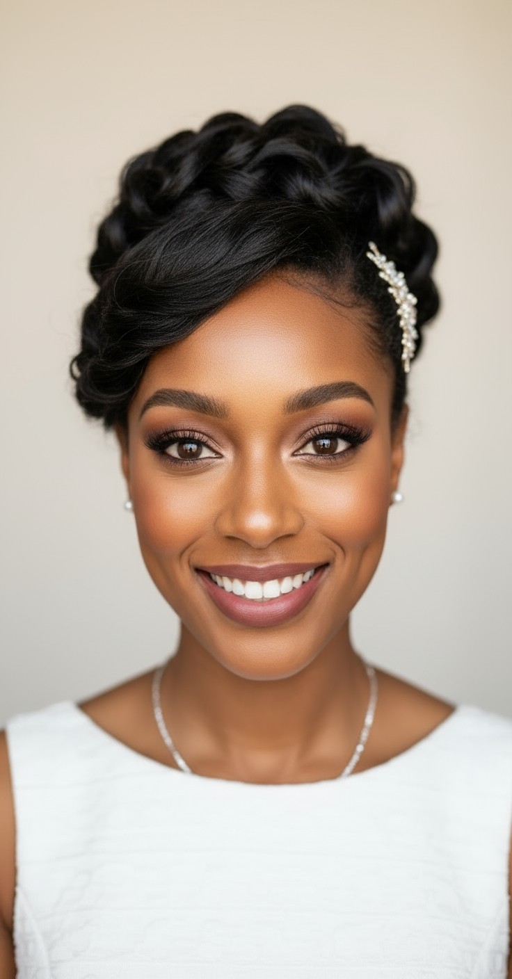 After Wedding Updo With Comb